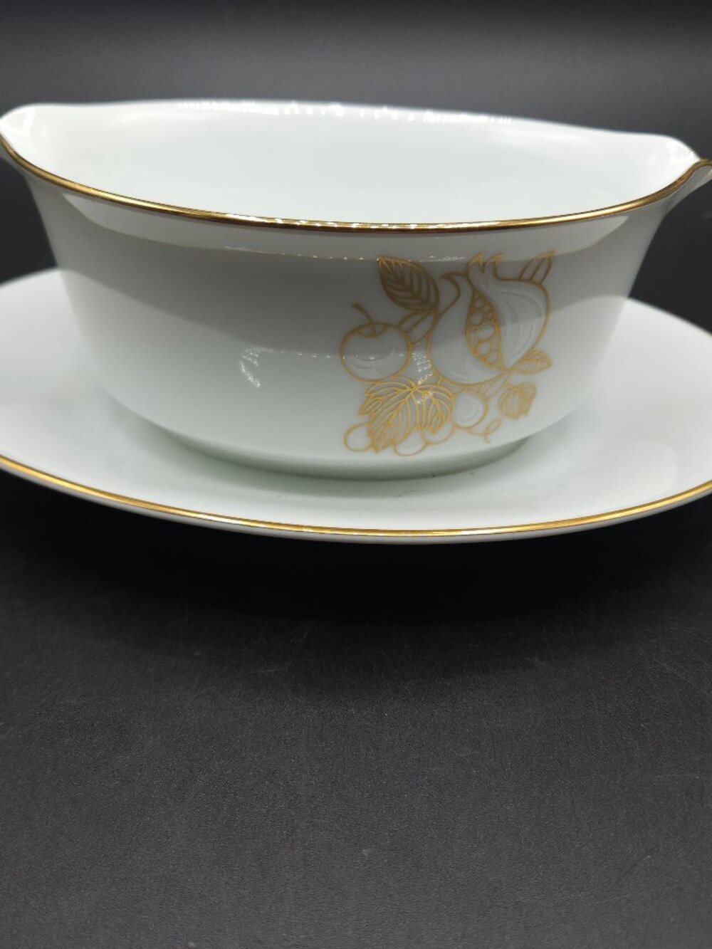 Vintage Noritake Della Robbia Gravy Boat with Attached Underplate
